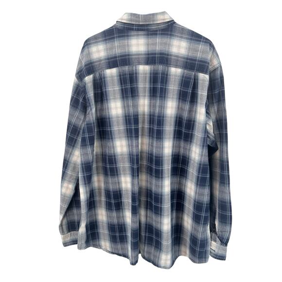 Carhartt Relaxed Fit 100% Cotton Men's Navy Plaid Shirt 2XL Fall 2018 Button-Up - Picture 11 of 12